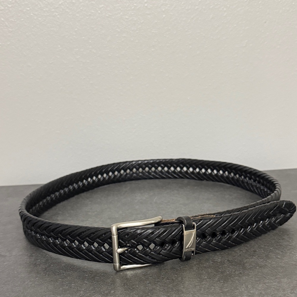 Preloved Nautica Black Braided Leather Belt